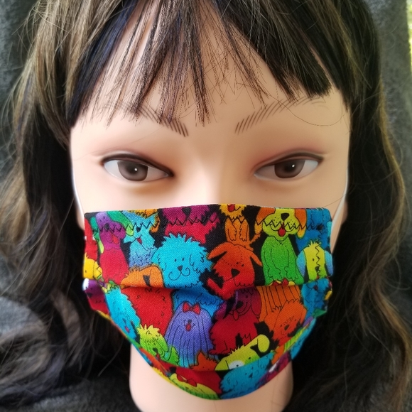 "Doggies Of All Colors" style Face Mask - Adult - Picture 1 of 3
